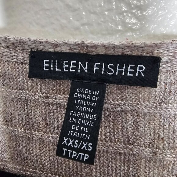 Eileen Fisher XS Brown Organic Linen Cotton Tunic Top Sustainable Lagenlook - Picture 4 of 5